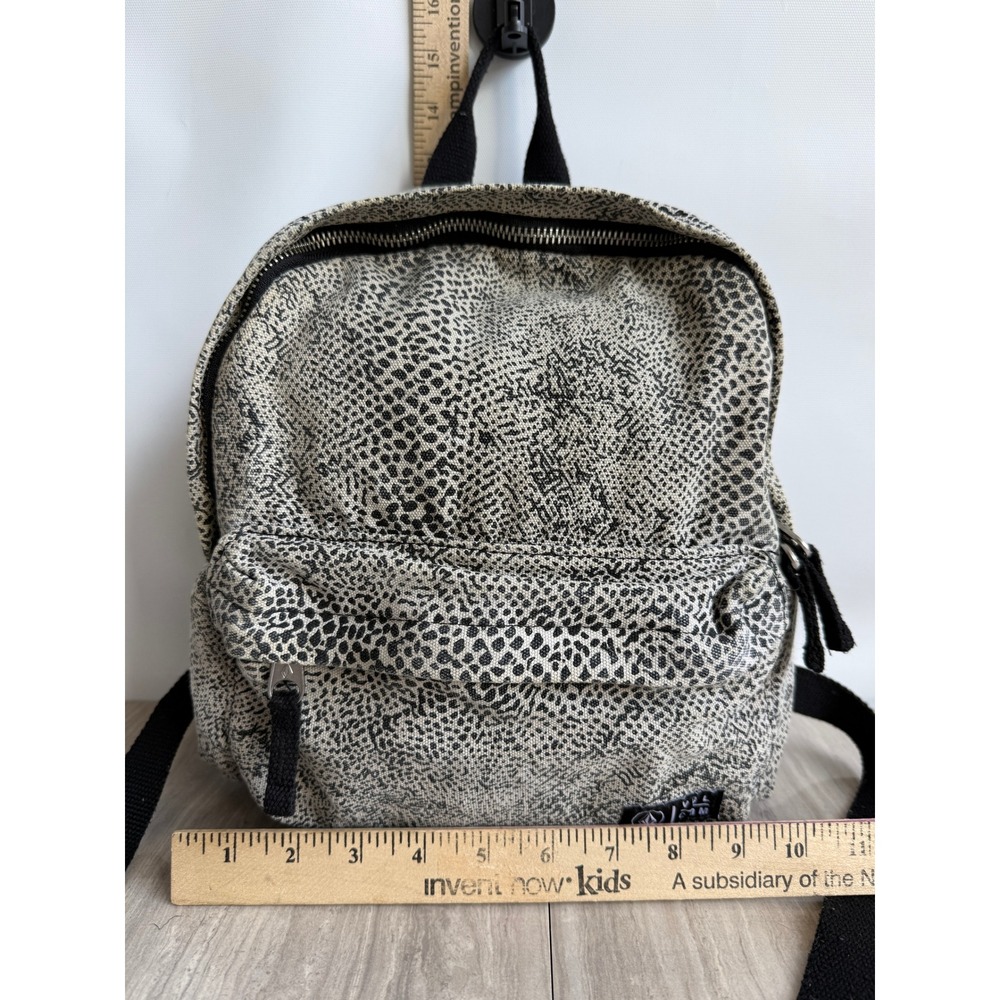 Volcom Volstone Mini Backpack Black White Snake Print Canvas Skater Bag Goth - Picture 8 of 10